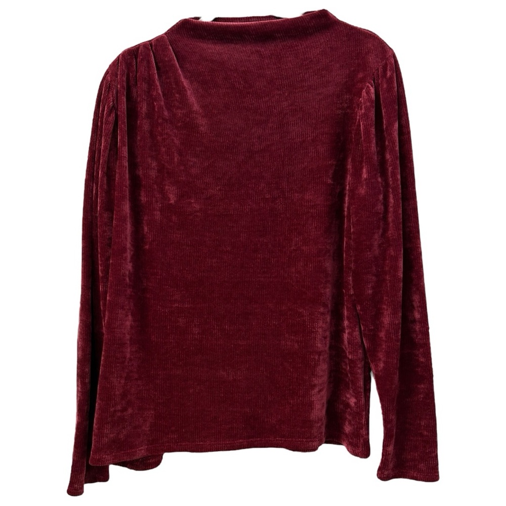 Express Women’s Mock Neck Puff Shoulder Long‎ Sleeve Velour Sweater  Sz XL